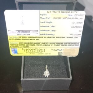 14K Gold Lab Created Diamond Pendant